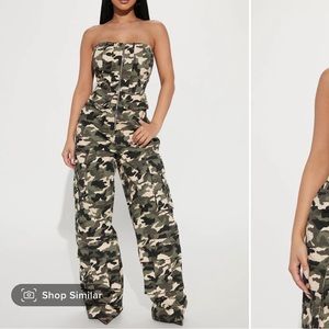 Camo strapless jumpsuit 🔥